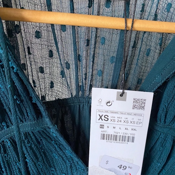 Sheer Mini Peasant Dress XS - Zara - Picture 3 of 3